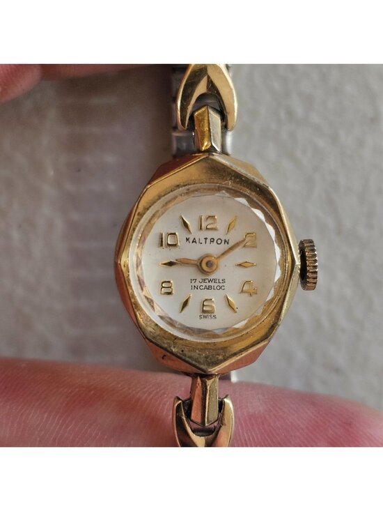 Kaltron Accessories - Vintage Kaltron 17J Mechanical Watch 10K RGP Bezel Runs - Parts/Repair